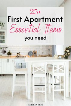 first apartment essential items What Do You Need For Your First Apartment, List To Move Out First Apartment, Kitchen Necessities List Apartment, Kitchen Needs List For First Apartment, Moving Out Lists First Apartment, Apartment Packing List