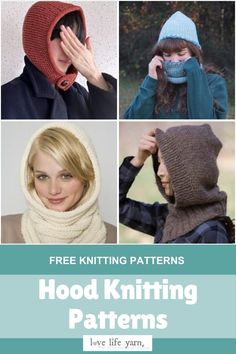 25 Hood Knitting Patterns for Winter Fashion Both Cozy and Cool Lion Brand Wool Ease, Cozy Accessories, Hooded Scarf, Knitted Hood, Knit Picks