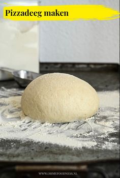 a ball of bread sitting on top of a table