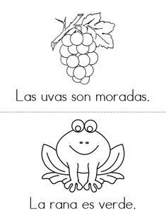 the words in spanish are used to teach children how to write and draw pictures with fruits