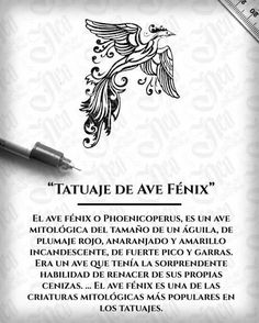 an image of a pen and paper with the words tatue de ave fenix