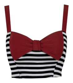 This sailor striped crop top is a must have! Pair this with our high waisted pencil skirts or shorts giving you that nautical/pinup look we love. Fabrication has lots of stretch and has an amazing fitted silhouette. Made in the USA Style T966-R Modern Tops, High Waisted Pencil Skirt, Psychobilly, Rockabilly Fashion, Crop Top Outfits, Pencil Skirt Black, Double Trouble, Striped Crop Top, Ladies Dress Design