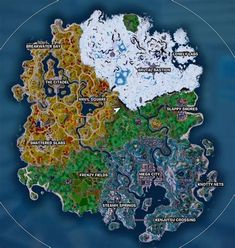 an image of a map that looks like it is in the game, with different colors and sizes