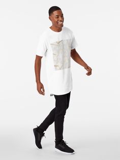 "MARMOR GOLD" T-Shirt von GluecksMantra | Redbubble Old Timer, Wise One, Long T Shirt, Long Tshirt, Black Dots, Print Chiffon, Mode Inspiration, Acrylic Block, Comfy Tees