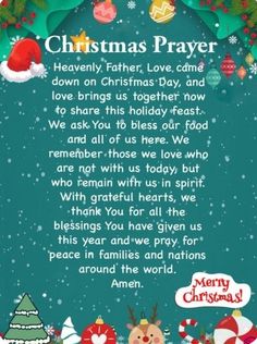 a christmas prayer with santa clause on it