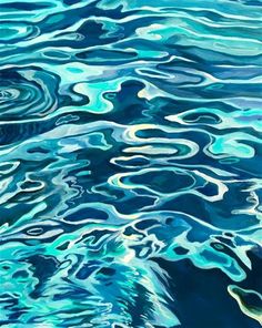 an abstract painting of blue water with ripples