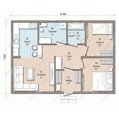 the floor plan for a two bedroom apartment with an attached bathroom, living room and dining area