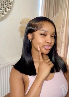 Middle Part Bob Sew In, Full Sew In Bob, Md Hairstyles, Senior Hairstyles, Weave Hairstyles For Black Women, Bob Sew In, Frontal Wig Hairstyles, Birthday Hairstyles, Quick Natural Hair Styles