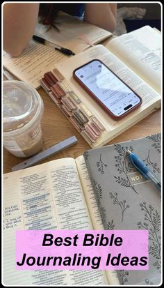 an open book with the title best bible journaling ideas