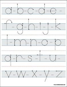 an upper and lowercase letter worksheet with the letters to be written in it