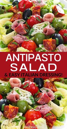 Close up of chopped Italian antipasto salad Easy Homemade Italian Dressing, Elegant Appetizers, Pasta Salad Italian