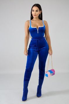 This velour two piece set is serving looks and ready to show up for fall! The high cut bodysuit and matching jogger style pants make a sexy combo. The royal blue sets this look off!  . . . . . #twopieceset #fallfashion #bodysuit #joggerpants High Cut Bodysuit, Velour Pants, Night Owl, Fashion Joggers, Style Pants, Jogger Set, Round Neck Tops, Knit Crop Top, Long Sleeves Jacket