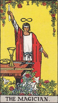 a taroti card with an image of the rider holding a glass in his hand