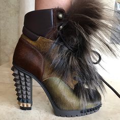 Fendi Booties Brand New Never Worn Before Absolutely Gorgeous. White Heeled Boots, Bad Shoes, Fendi Fur, Fendi Boots, Fun Shoes, Goth Shoes, Fashion Shoes Boots, Leather Biker Boots, Stylish Boots