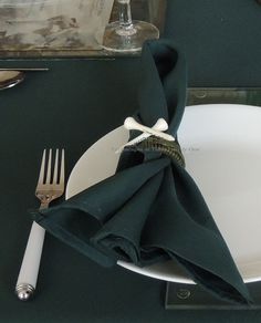 there is a napkin and fork on the plate