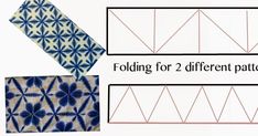 three different patterns with the text folding for 2 different patterns