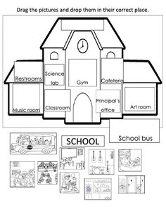 the school bus worksheet with pictures and words