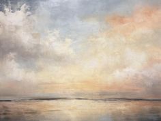 an oil painting of the sky and water