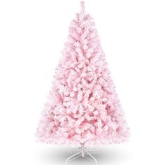 a pink christmas tree on a white background