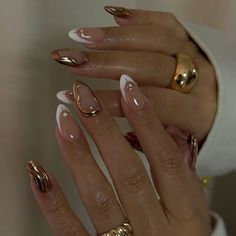 FREE SHIPPING ON ORDERS $9.95+ Buy 3 Get 1 More Free CODE: 4YOU Buy 5 Get 5 More Free CODE: 5FREE Basic Nails Almond, Cursed Nails, Almond Nails With Gold, Ethereal Nails, Nails Basic, Aesthetic Nails, Almond Nails Designs, White Nail