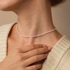 Brinley Tiny Pearl Choker Necklace Tiny Pearl Necklace, Pave Heart Necklace, Mexico Fashion, Heart Locket Necklace, Pearl Choker Necklace, Baroque Style, The Chain, Baroque Fashion, Pearl Choker