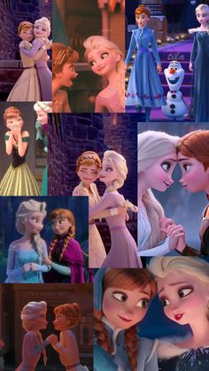 many different pictures of frozen princesses and their names