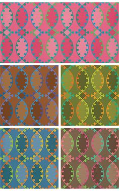 four different patterns with circles on them