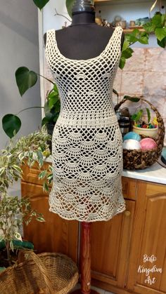 This delicate summer dress is made of 100% cotton yarn. The softness of its touch will create the comfort that everyone needs on hot summer days. The beautiful different motifs and the delicate beige color will attract the eyes of others on you. Size: Us - 8 Eu - 40 Uk - 12 Beige Color Dress, Crochet Knit Dress, Hippie Dress, Handmade Dress, Dress Crochet, Dress Handmade, Hippie Dresses, Crochet Clothing, Lace Crochet