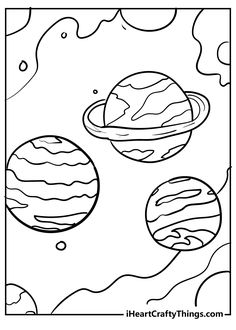 the solar system coloring page with planets and stars on it, as well as an image of