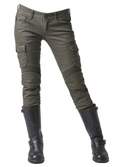 MOTORPOOL-G OLIVE Women's Motorcycle Riding Jean Cargo Pants – uglyBROS USA