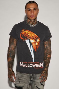 Available In Black. Crew Neck Short Sleeve Screen Print Disclaimer: Due To The Printing Process A Difference In Saturation May Occur. Each Garment Is Unique. 100% Cotton Imported | Mens Halloween Movie Poster Short Sleeve Tee Shirt in Black size XL by Fashion Nova Halloween Movie Poster, Mens Halloween, Halloween Movie, Black Halloween, Halloween Movies, Tee Shirt Print, Mens Graphic Tee, Graphic Shirts, Screen Print