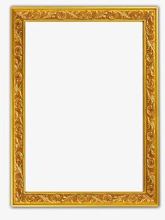 an ornate gold frame on a white background