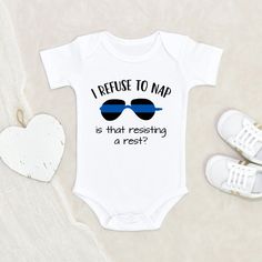 Funny Police Baby Onesie - Police Baby Onesie - I Refuse To Nap Is That Resisting A Rest Onesie - Cute Baby Onesie - Police Baby Clothes HOW TO ORDER:1) Choose onesie2) Select design color if applicable3) Enter customization in “Add your personalization” field4) ADD TO CART5) Select from our shipping class optionsONESIE SIZES0-3 Months :: 21-24 in. / 6-12 Ibs.3-6 Months :: 24-26 in. / 12-16 Ibs.6-9 Months :: 26-28 in. / 16-20 Ibs.12 Months :: 28-30 in. / 20-24 Ibs.PERSONALIZATIONIF the item incl Cute Police Officer, Police Baby Onesies, Police Baby Shower, Police Baby, Funny Police, Funny Baby Clothes, Correctional Officer, Newborn Onesies