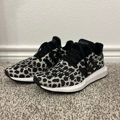 These Are Basically Brand New! Only Wore A Handful Of Times! In Great Condition. These Shoes Are Insanely Comfortable As Well! Adidas Casual Running Shoes With Textured Sole, Trendy Black Synthetic Running Shoes, Trendy Black Running Shoes For Spring, Black Textile Sneakers With Speckled Midsole, Adidas Running Shoes, Adidas Running, Black Adidas, Adidas Shoes, Adidas Women