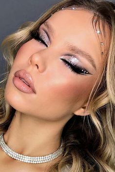 Mekap Mata, Silver Makeup, Drag Make-up, Rhinestone Makeup, Rave Makeup, Eye Makeup Designs