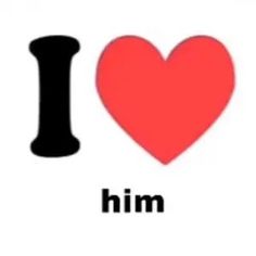 an i love him sticker with the word i love him in black and red