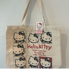 Sanrio Hello Kitty Tote Bag Daiso Japan Limited Item New From Japan. New With Tags Cute Beige Canvas Shopping Bag, Casual Hello Kitty Everyday Bags, Casual Hello Kitty Print Bags For Shopping, Casual Hello Kitty Rectangular Shoulder Bag, Casual Rectangular Bag With Hello Kitty Print, Casual Rectangular Bags With Hello Kitty Print, Casual Hello Kitty Bags For Daily Use, Casual Hello Kitty Print Tote Shoulder Bag, Casual Hello Kitty Print Shoulder Bag