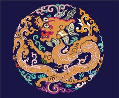 Giao Long ( water monster, reptilia ) during Nguyen dynasty (1802-1945) was vectored and colored by Viet Ancients. Brick Art, Kawaii Art, Arabesque, Chinese Style, Book Art