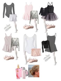 ballet clothes and accessories are shown in this image