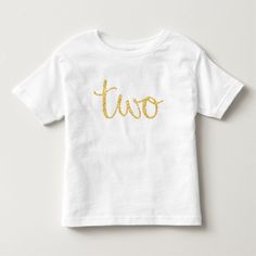 A chic gold 2nd birthday t-shirt. Featuring a faux glitter styling and cute script font. Adorable design for a little girl's second birthday party. Flower Girl Shirt, Flower Girl Shirts, Toddler Flower Girls, Toddler Girl Clothes, White Tee Shirt, Girl 2nd Birthday, White Tee Shirts, Girl Shirt, Rings For Girls