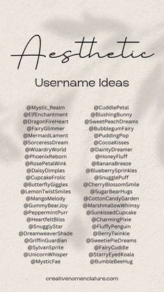 the poster for aesthetic username ideas