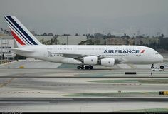 an airfrance airplane is on the runway