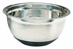 a stainless steel bowl on a white background