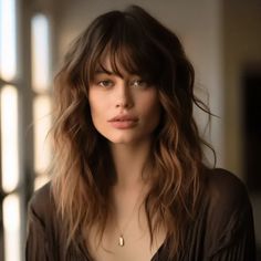 Long Choppy Layers with Mini Curtain Bangs Mini Curtain Bangs, Cute Curtain Bangs Hairstyles, Cute Curtain Bangs, Long Choppy Layers, Curtain Bangs Hairstyles, Curtain Bangs With Layers, Bangs With Layers, Choppy Layers, Medium Layered Haircuts