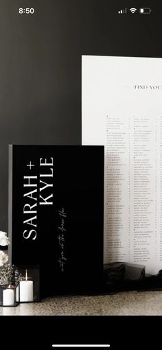 a couple of books sitting next to each other on top of a table with candles