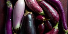 an assortment of eggplant and other vegetables