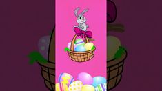 an animated easter basket with eggs in it