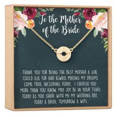 Mother of the Bride Necklace Bride Quotes, Dear Ava, Bride Necklace, My Dream Came True, Chain Extenders, Best Mother, Blank Card, Stamped Jewelry, Heartfelt Gifts