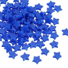 blue stars are scattered on a white surface