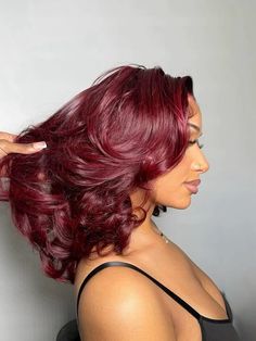 Magenta Hair On Black Women, Cherry Red Hair Dark Skin, Wine Red Hair On Black Women, Wine Hair Black Women, Natural Burgundy Hair Black Women, Wild Cherry Hair Color Black Women, Cherry Cola Hair Color Black Women, Black To Cherry Red Hair, Cherry Cola Hair Black Women